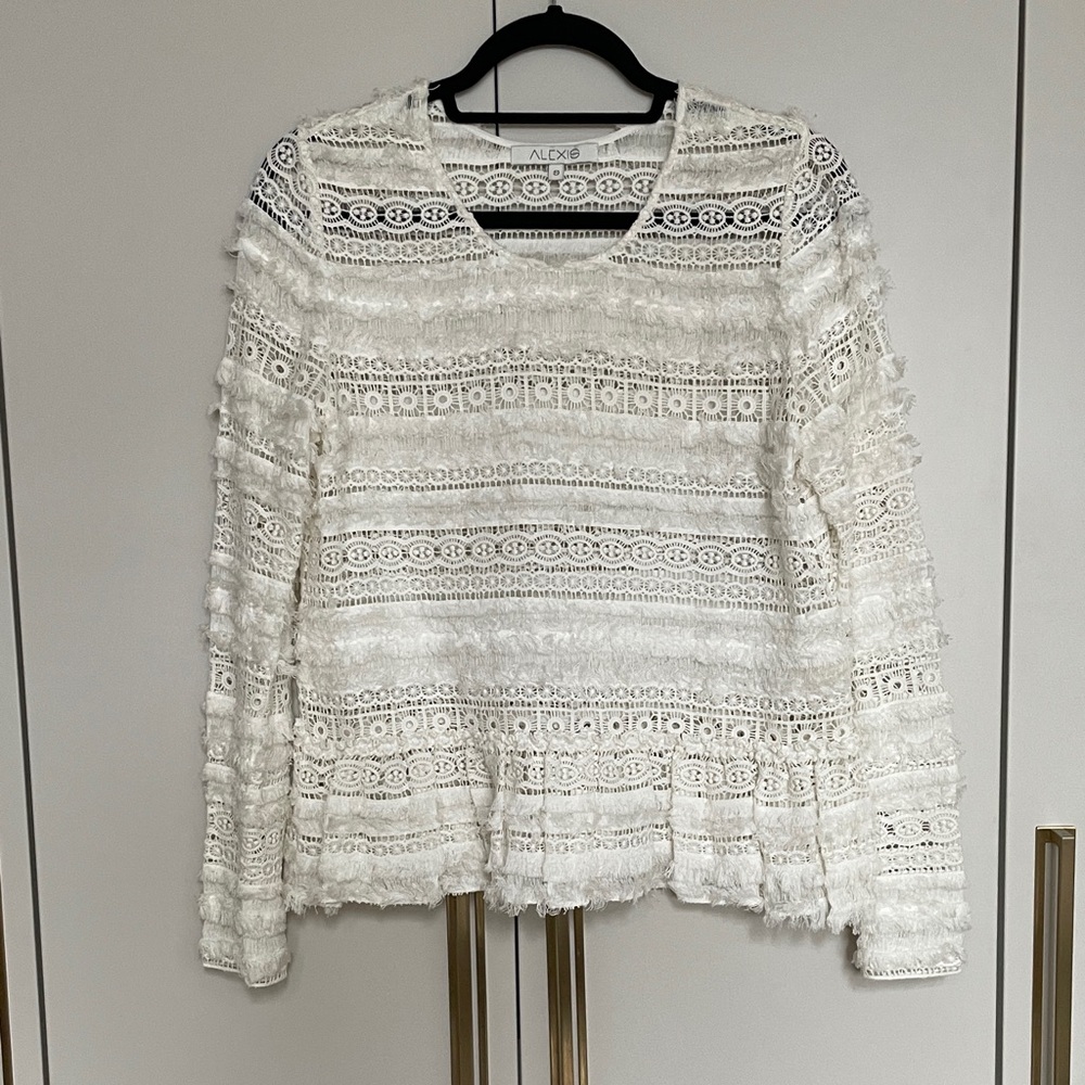 Alexis White Lace Long Sleeve Blouse